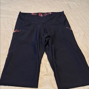 Blue Leggings with Pink Accents